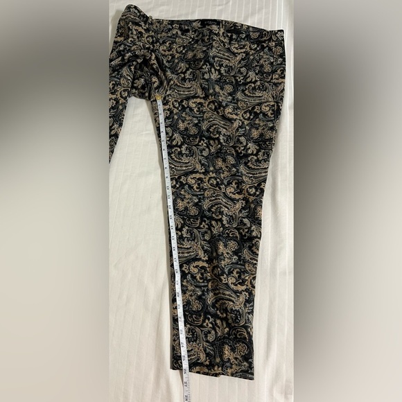 Talbots Hampshire Pants Paisley Black & Tan Size 16 Petite - Picture 13 of 14